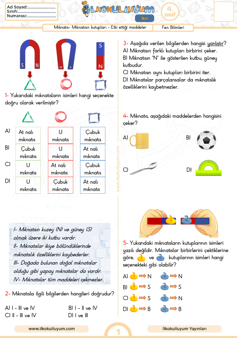 4. Sınıf Fen Bilimleri Kuvvetin Etkileri Dosyaları