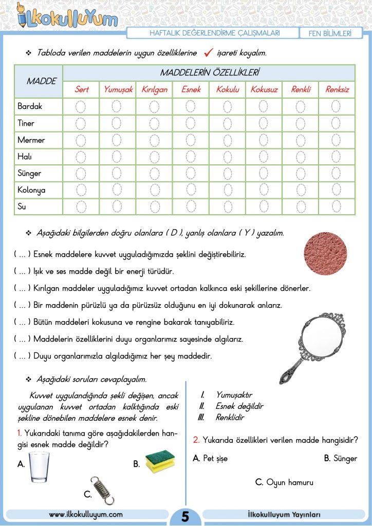 3. SINIF 11. HAFTA ÖDEVLERİ (ETKİLEŞİMLİ VE CEVAP ANAHTARLI) | İlkokulluyum